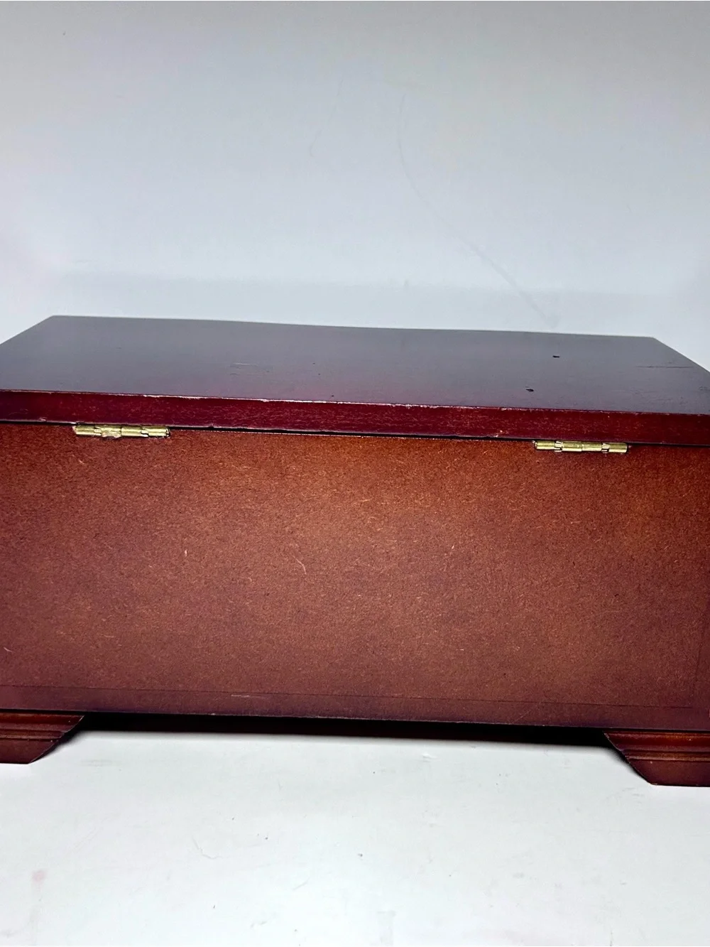Vintage Mahogany Jewelry Box Wooden with Mirror
